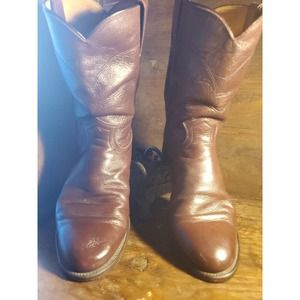 JUSTIN CLASSIC ROPER COWBOY BOOTS Mens Size 9 1/2 D Style 3435 USA MADE Leather